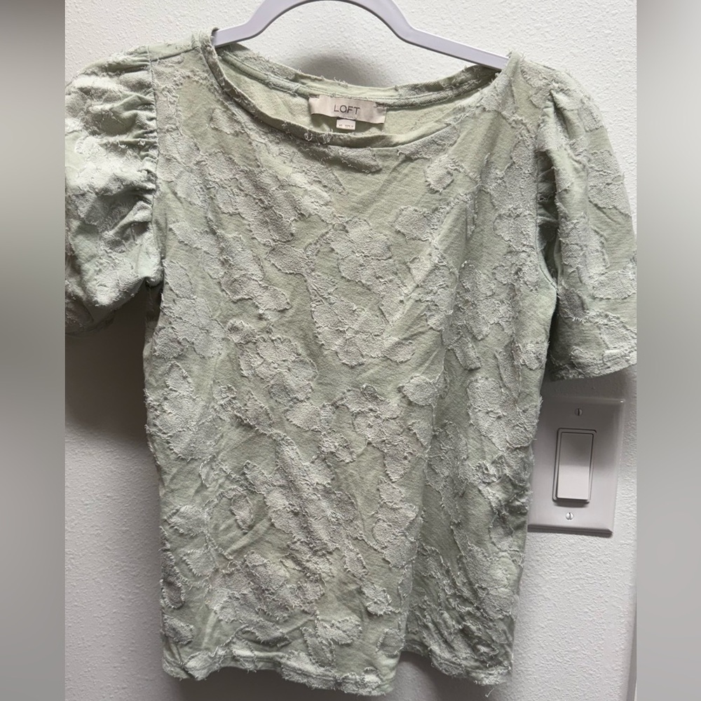2 for $15 LOFT Women's Lace Top - Light Green